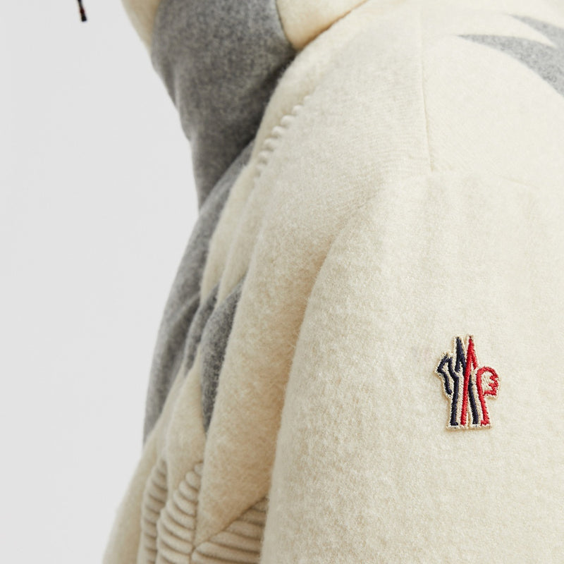 LEUTASCH PATCHWORK-QUILTED WOOL SHORT DOWN JACKET