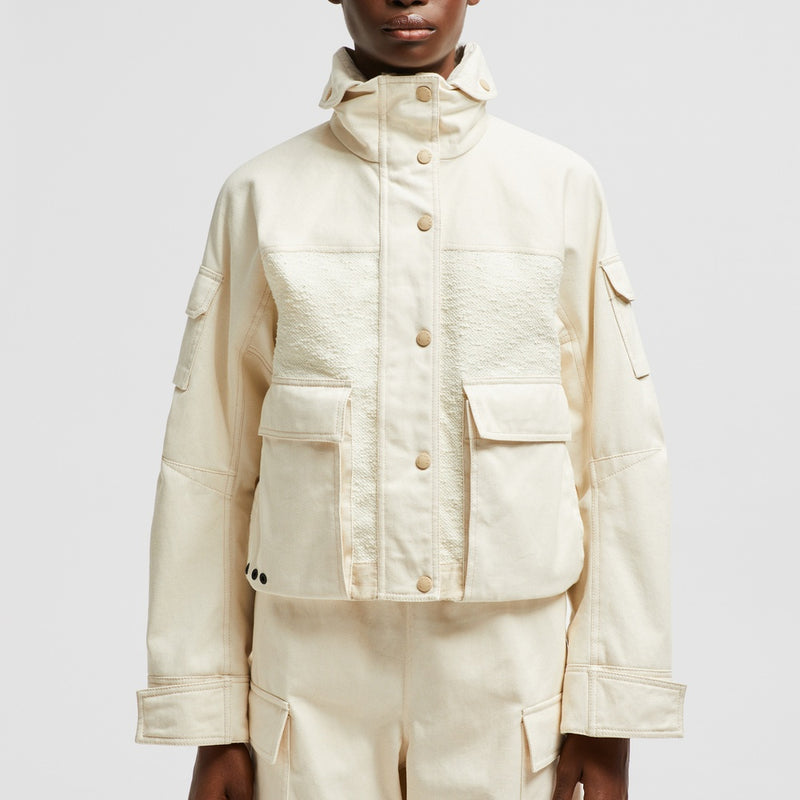 SOIGNES BOUCLÉ & COTTON SHORT DOWN JACKET