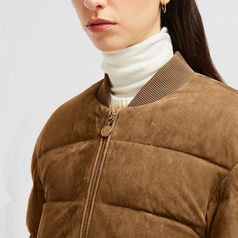 POLLET SUEDE DOWN BOMBER JACKET