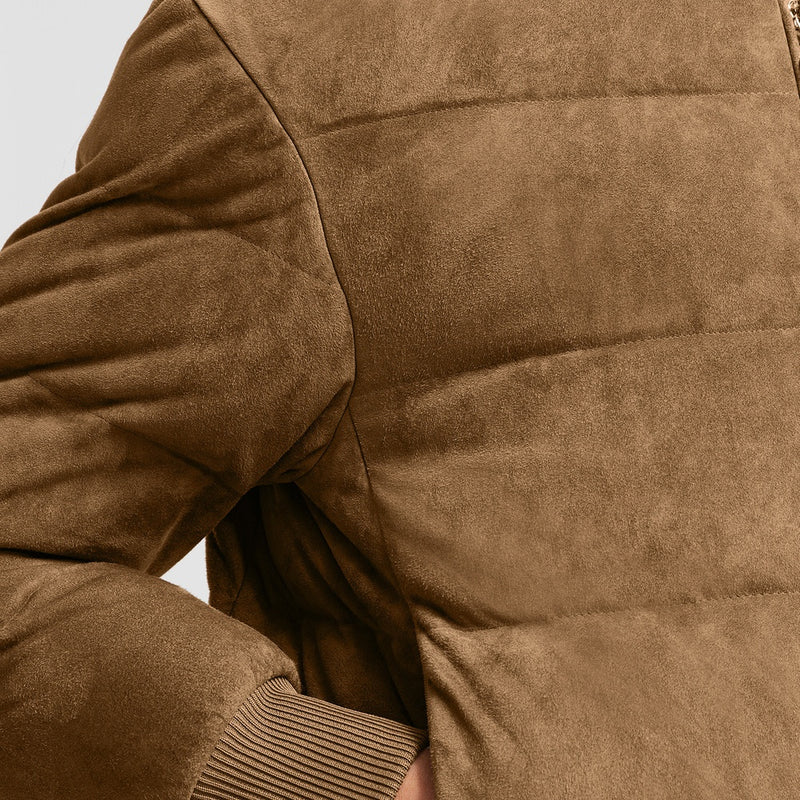 POLLET SUEDE DOWN BOMBER JACKET