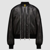 MONCLER X WILLOW SMITH IALI LEATHER BOMBER JACKET