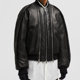 MONCLER X WILLOW SMITH IALI LEATHER BOMBER JACKET