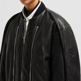MONCLER X WILLOW SMITH IALI LEATHER BOMBER JACKET
