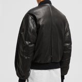 MONCLER X WILLOW SMITH IALI LEATHER BOMBER JACKET