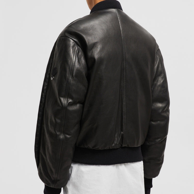 MONCLER X WILLOW SMITH IALI LEATHER BOMBER JACKET