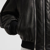 MONCLER X WILLOW SMITH IALI LEATHER BOMBER JACKET