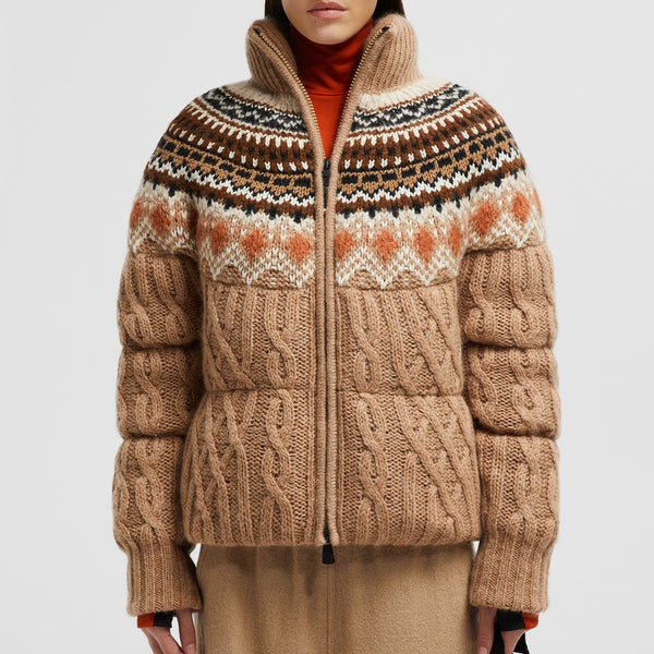 WOOL, MOHAIR & ALPACA SHORT DOWN JACKET