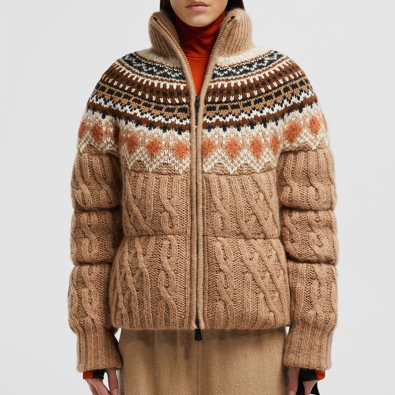 WOOL, MOHAIR & ALPACA SHORT DOWN JACKET