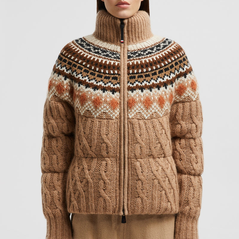 WOOL, MOHAIR & ALPACA SHORT DOWN JACKET