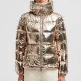 DOUROS METALLIC HOODED SHORT DOWN JACKET