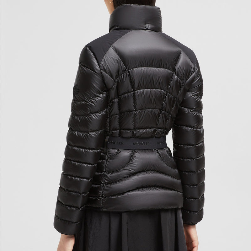 GRAMONT HOODED GEOMETRIC-QUILTED SHORT DOWN JACKET