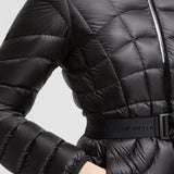 GRAMONT HOODED GEOMETRIC-QUILTED SHORT DOWN JACKET
