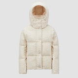 PARANAS HOODED TWEED SHORT DOWN JACKET