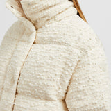 PARANAS HOODED TWEED SHORT DOWN JACKET