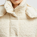PARANAS HOODED TWEED SHORT DOWN JACKET
