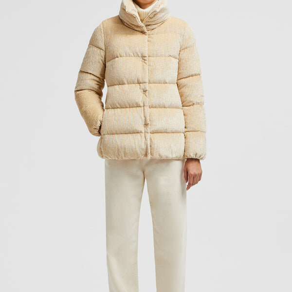 COCHEVISSE METALLIC CORDUROY SHORT DOWN JACKET