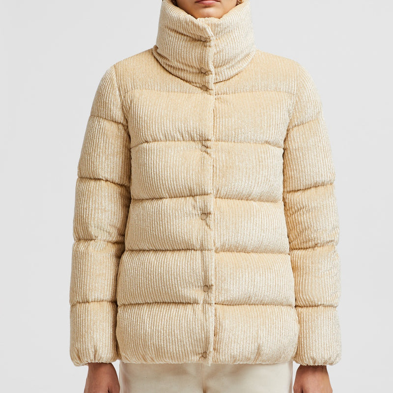 COCHEVISSE METALLIC CORDUROY SHORT DOWN JACKET