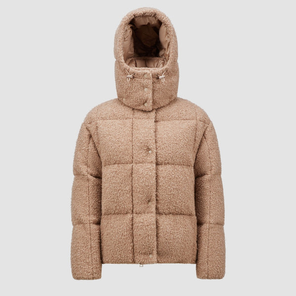PARANAS METALLIC HOODED SHORT DOWN JACKET