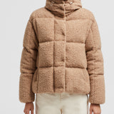PARANAS METALLIC HOODED SHORT DOWN JACKET