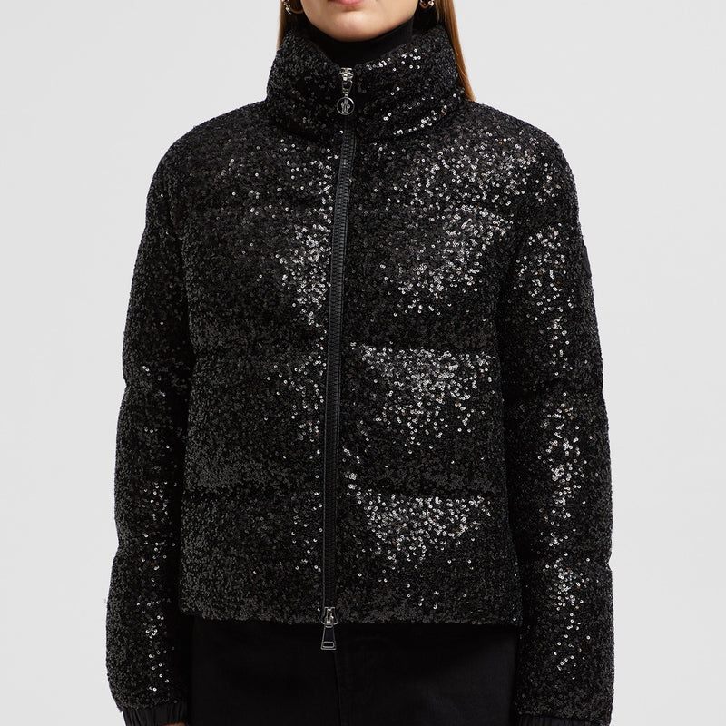 ANTERNES SEQUIN-EMBROIDERED SHORT DOWN JACKET