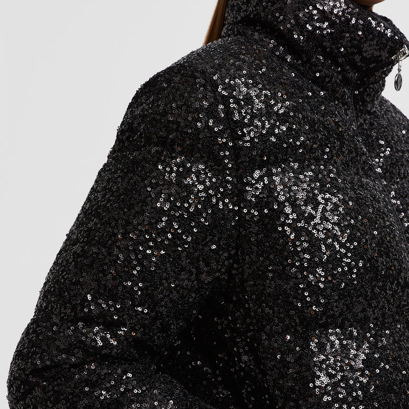 ANTERNES SEQUIN-EMBROIDERED SHORT DOWN JACKET