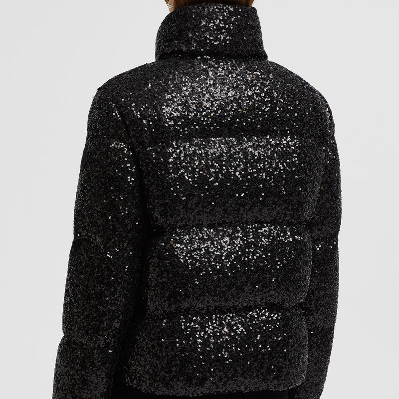 ANTERNES SEQUIN-EMBROIDERED SHORT DOWN JACKET