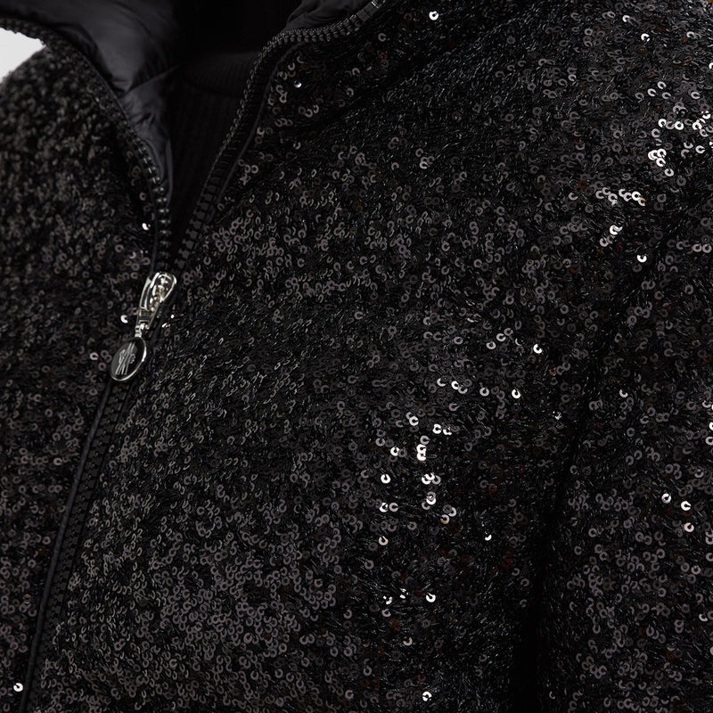 ANTERNES SEQUIN-EMBROIDERED SHORT DOWN JACKET