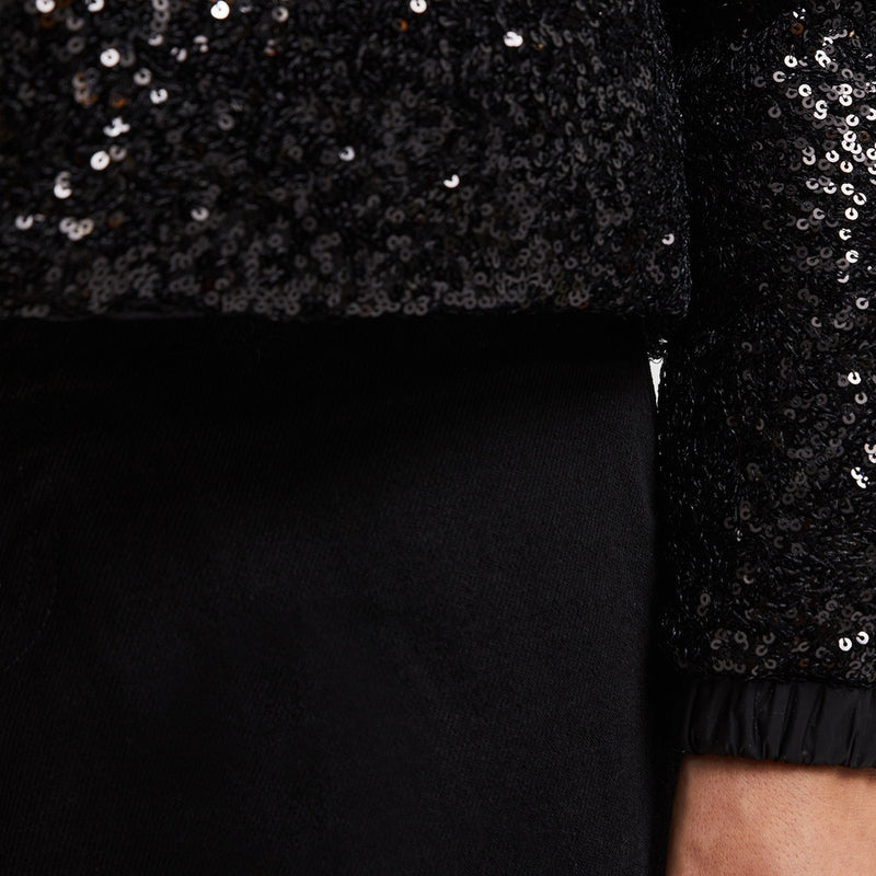 ANTERNES SEQUIN-EMBROIDERED SHORT DOWN JACKET