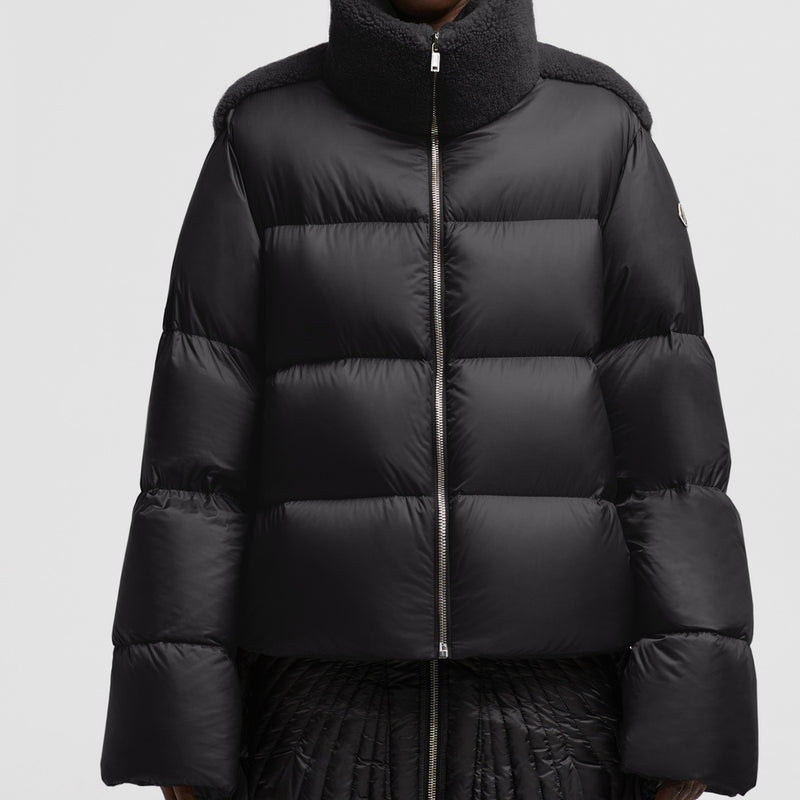 MONCLER + RICK OWENS CYCLOPIC SHEARLING SHORT DOWN JACKET