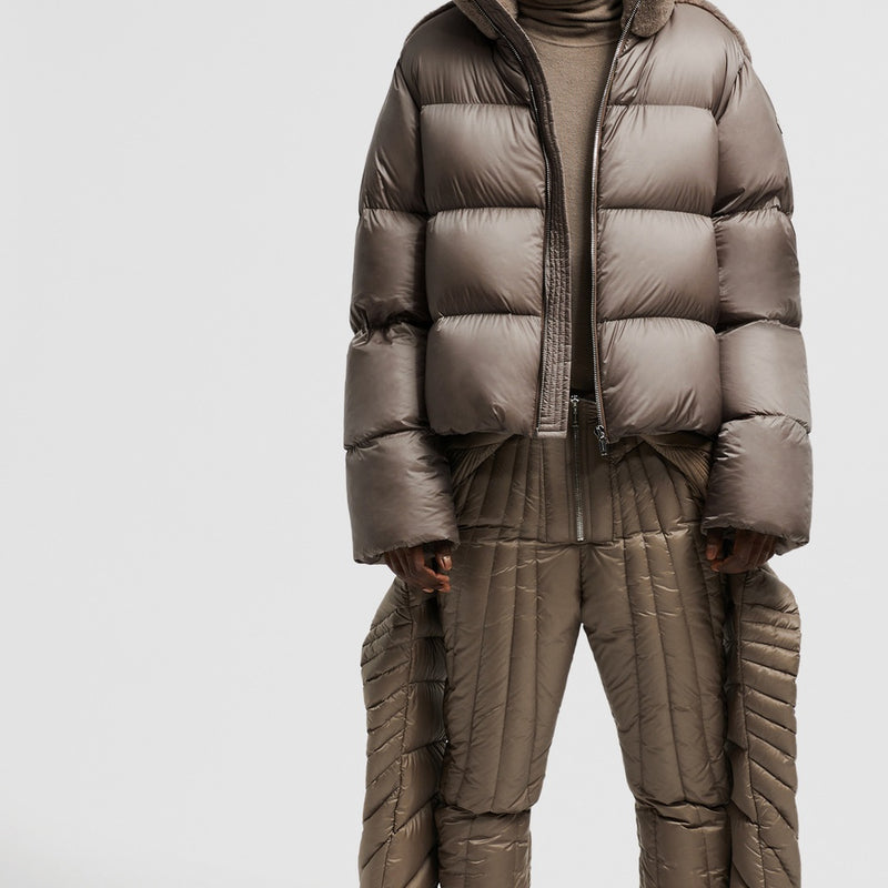 MONCLER + RICK OWENS CYCLOPIC SHEARLING SHORT DOWN JACKET