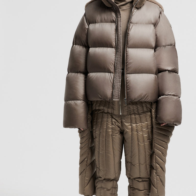 MONCLER + RICK OWENS CYCLOPIC SHEARLING SHORT DOWN JACKET