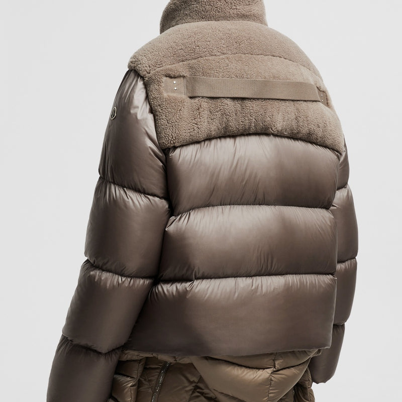 MONCLER + RICK OWENS CYCLOPIC SHEARLING SHORT DOWN JACKET