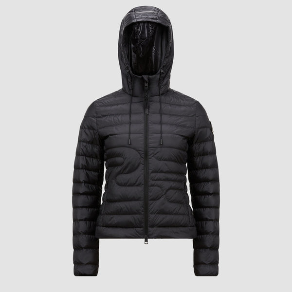 XIAOBAI HOODED SNAKE-QUILTED SHORT DOWN JACKET
