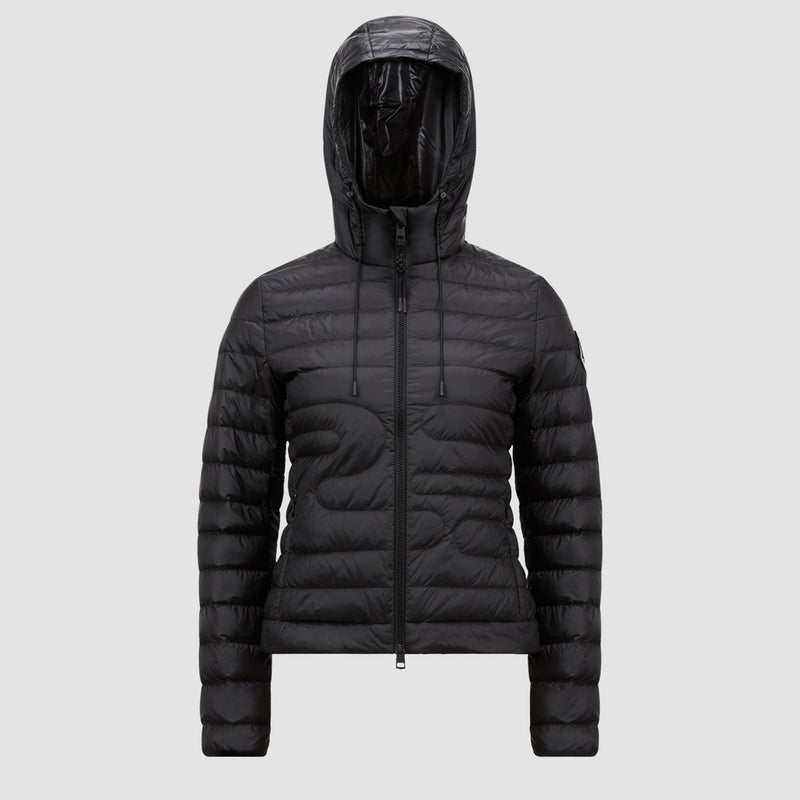 XIAOBAI HOODED SNAKE-QUILTED SHORT DOWN JACKET