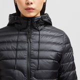 XIAOBAI HOODED SNAKE-QUILTED SHORT DOWN JACKET