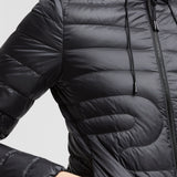 XIAOBAI HOODED SNAKE-QUILTED SHORT DOWN JACKET