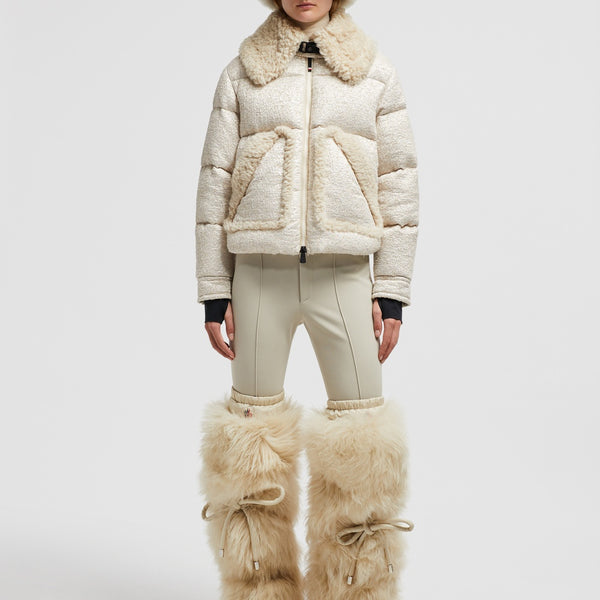 STOWE BOUCLÉ SHEARLING SHORT DOWN JACKET