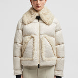 STOWE BOUCLÉ SHEARLING SHORT DOWN JACKET