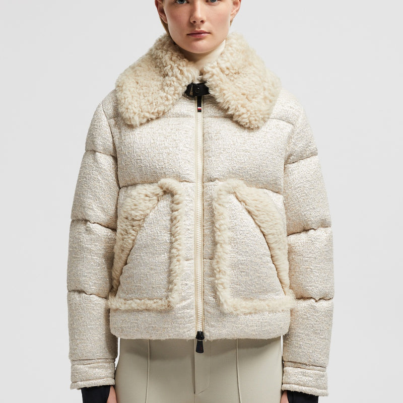 STOWE BOUCLÉ SHEARLING SHORT DOWN JACKET