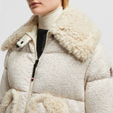 STOWE BOUCLÉ SHEARLING SHORT DOWN JACKET