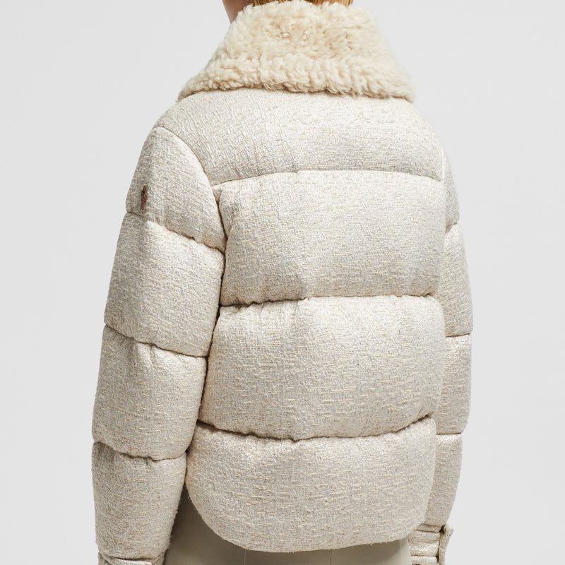 STOWE BOUCLÉ SHEARLING SHORT DOWN JACKET