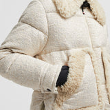STOWE BOUCLÉ SHEARLING SHORT DOWN JACKET