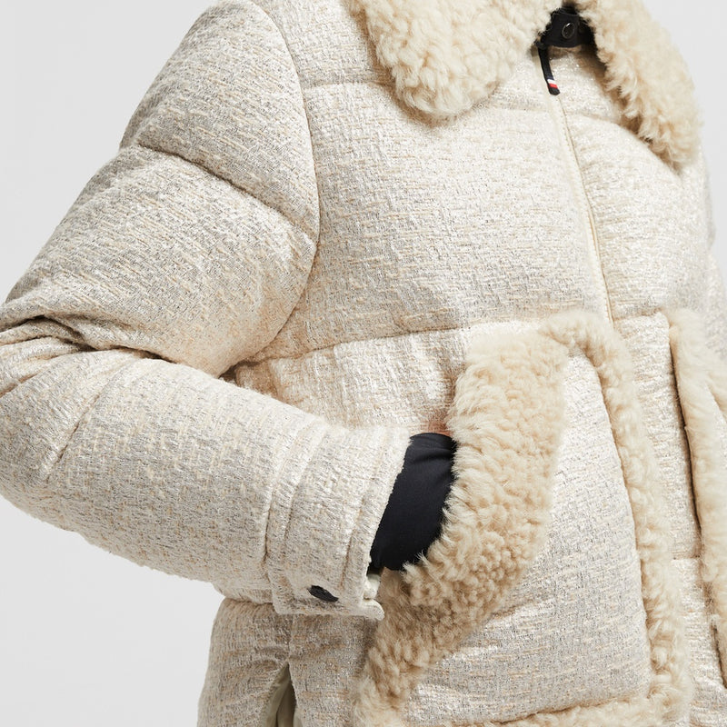 STOWE BOUCLÉ SHEARLING SHORT DOWN JACKET