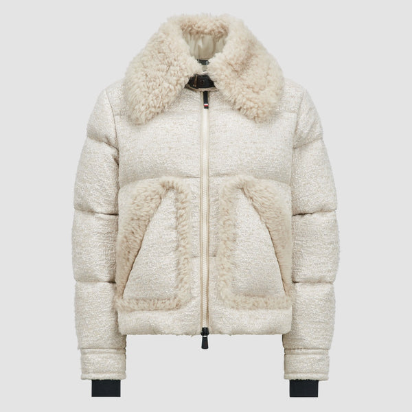 STOWE BOUCLÉ SHEARLING SHORT DOWN JACKET