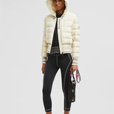 JEYPORE EMBROIDERED HOODED SHORT DOWN JACKET