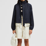 JANZE HOODED TWILL SHORT DOWN JACKET