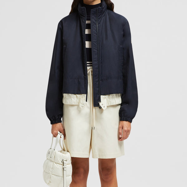JANZE HOODED TWILL SHORT DOWN JACKET