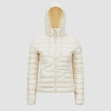 XIAOBAI HOODED SNAKE-QUILTED SHORT DOWN JACKET