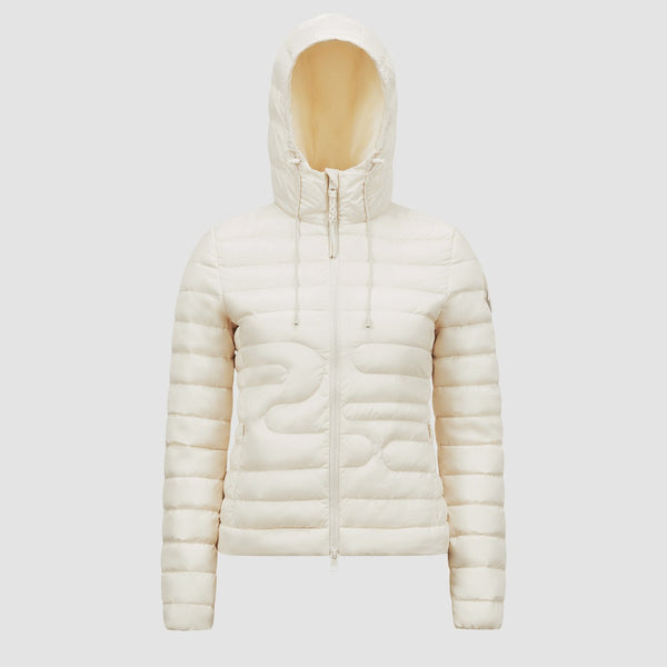 XIAOBAI HOODED SNAKE-QUILTED SHORT DOWN JACKET