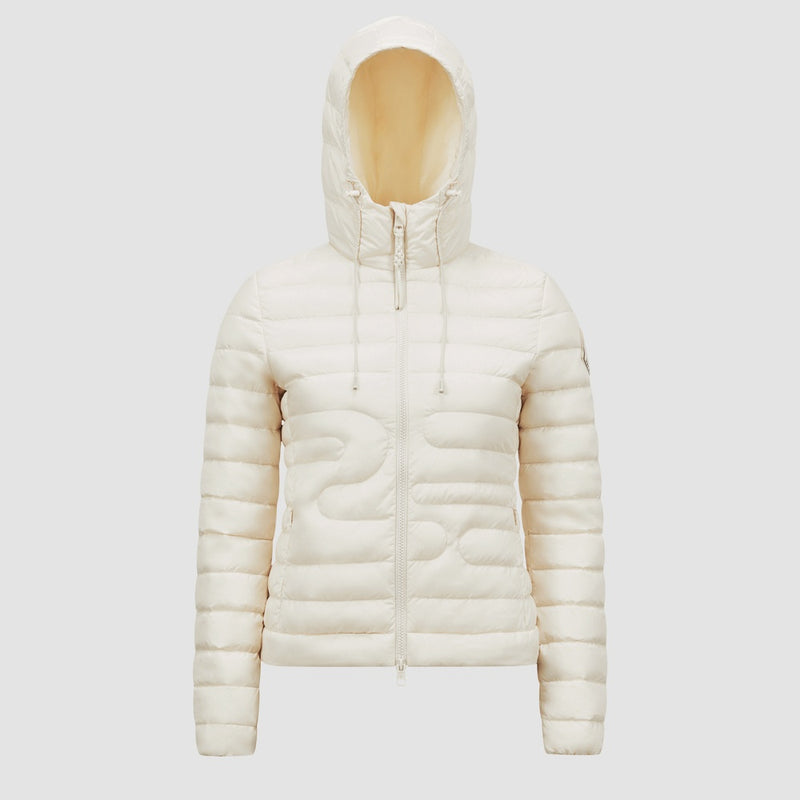 XIAOBAI HOODED SNAKE-QUILTED SHORT DOWN JACKET